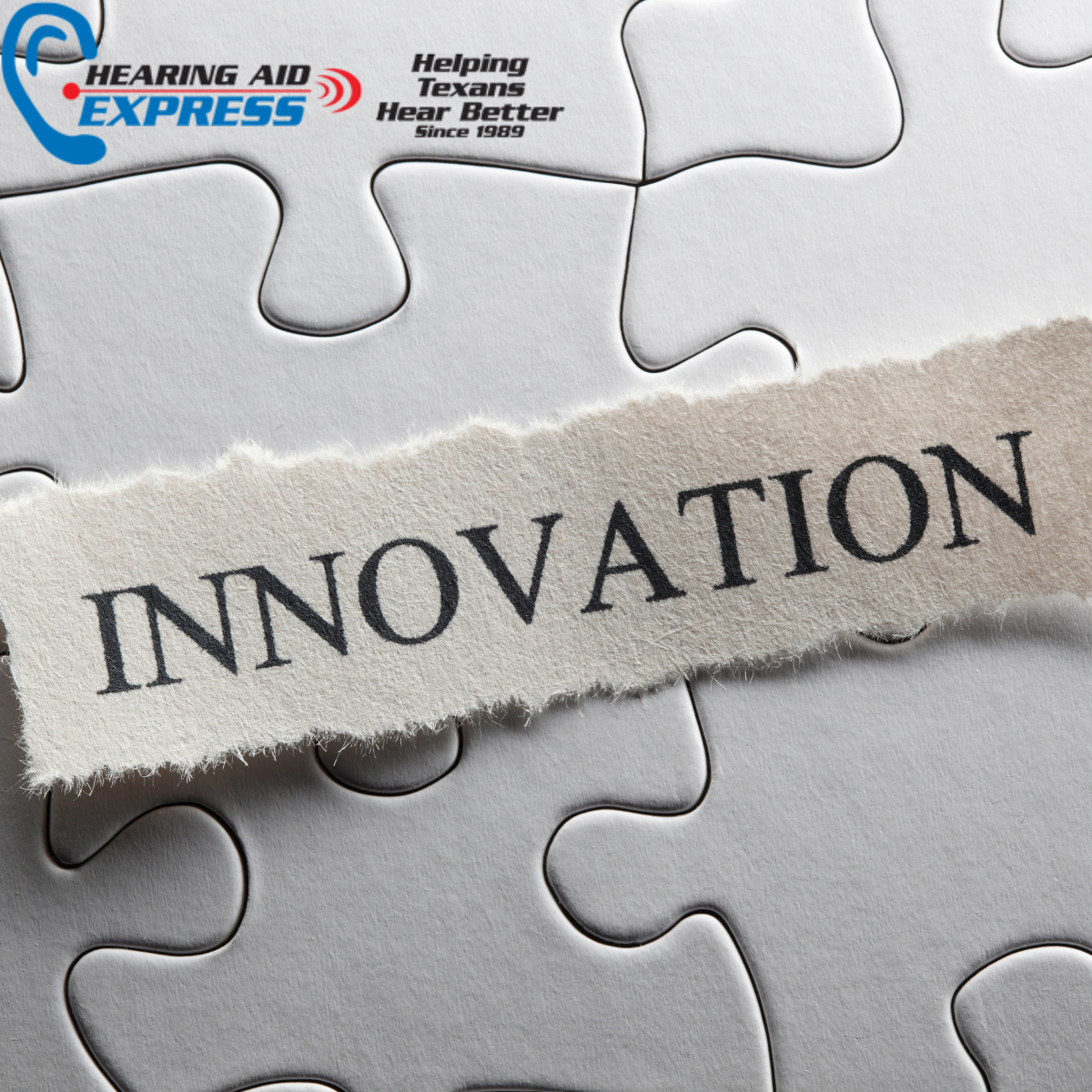 puzzle pieces and a tag that says innovation