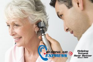 woman getting a hearing test